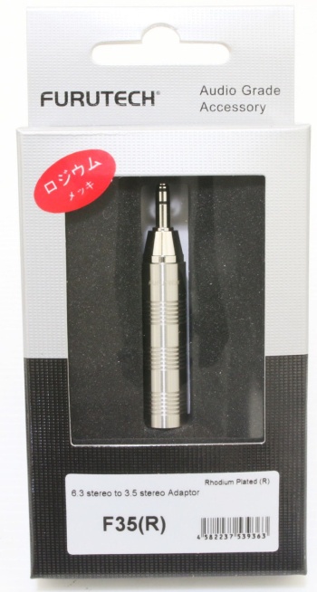 F35(R) FURUTECH 6.3mm stereo - 3.5mm stereo mini conversion plug Rhodium plating F35(R) FURUTECH 6.3mm stereo - 3.5mm stereo mini conversion plug Rhodium plating